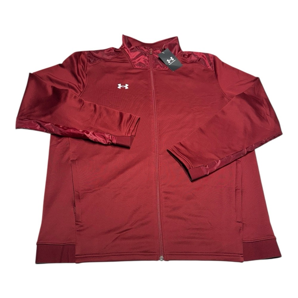 Under Armour UA Command Warm Up Jacket Mens XXL Maroon Full Zip‎ Loose 1360713